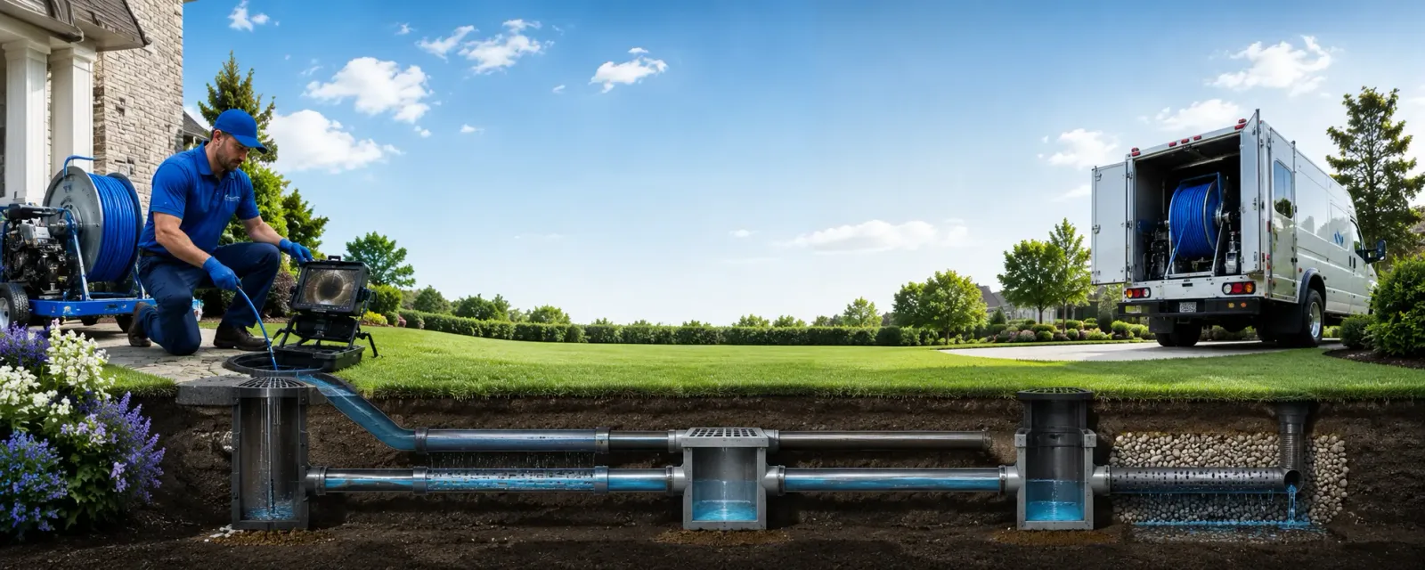 Outdoor drain cleaning information for White Hall, IL